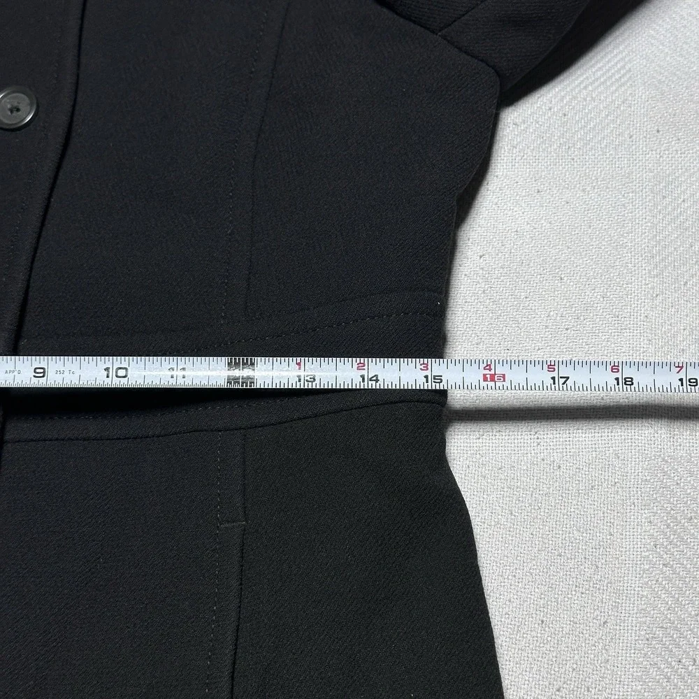 J Crew Wool Coat Womens Size 6 Petite‎ Black Peacoat Insulated Lined Vintage Y2K - Picture 14 of 16